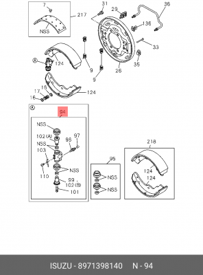 Колесный тормозной цилиндр 8-97139-814-0 ISUZU