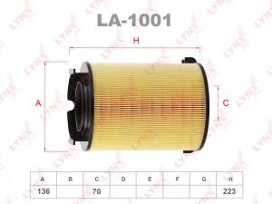 Фильтр воздушный LA-1001 LYNXAUTO