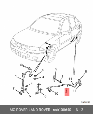 Датчик, частота вращения колеса SSB100640 MG ROVER LAND ROVER