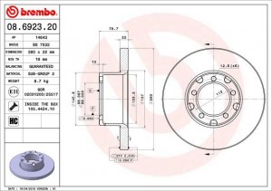 Тормозной диск 08.6923.20 BREMBO