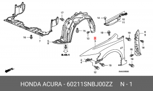 Крыло переднее 60211SNBJ00ZZ HONDA