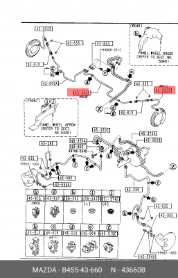 Трубка тормозная B45543660 MAZDA