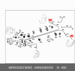 Шланг тормозной A 906 428 03 35 MERCEDES BENZ