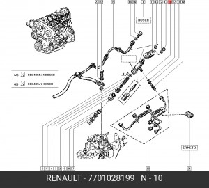 Форсунка 7701028199 RENAULT