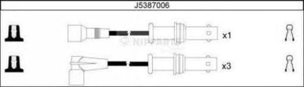 Ккомплект проводов зажигания J5387006 H B JAKOPARTS NIPPARTS