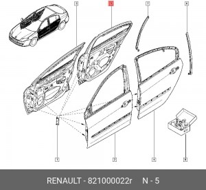 Дверь задняя 821000022R RENAULT