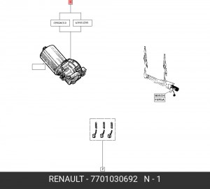 Двигатель стеклоочистителя 7701030692 RENAULT