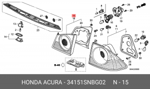 Фонарь задний 34151SNBG02 HONDA