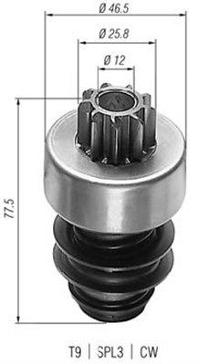Ведущая шестерня, стартер 940113020007 MAGNETI MARELLI