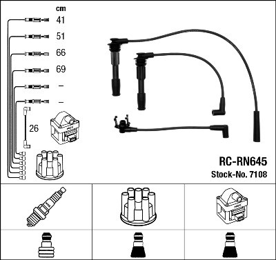 Ккомплект проводов зажигания RC-RN645 NGK NTK