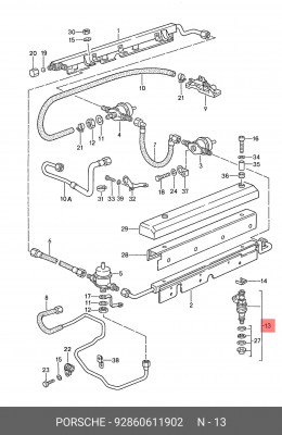 Клапанная форсунка 92860611902 PORSCHE