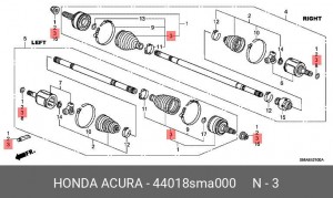 Пыльник ШРУСа (комплект) 44018SMA000 HONDA