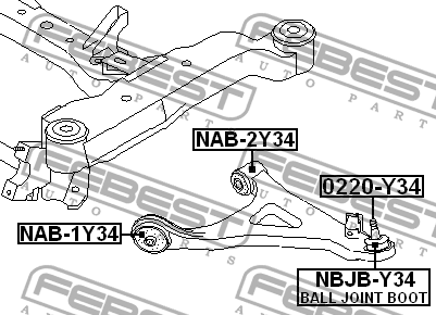 Рычаг подвески 0220-Y34 FEBEST