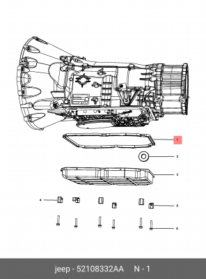 Прокладка, маслянного поддона автоматическ. коробки передач 52108 332AA CHRYSLER
