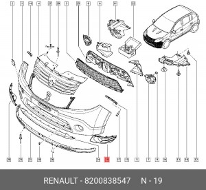 Накладка противотуманной фары 8200838547 RENAULT