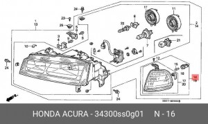 Фонарь указателя поворота 34300SS0G01 HONDA
