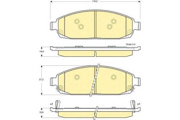 Комплект тормозных колодок, диско 6141369 GIRLING