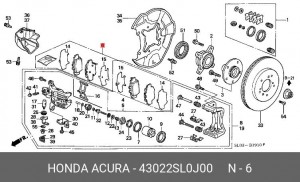 Комплект тормозных колодок, диско 43022SL0J00 HONDA