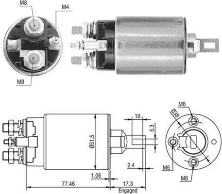 Тяговое реле, стартер 940113050410 MAGNETI MARELLI