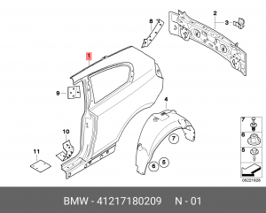 Крыло заднее 41 21 7 180 209 BMW
