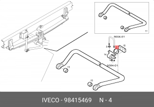 Подвеска, стабилизатор 98415469 IVECO