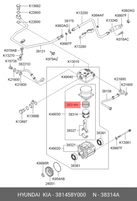Кольца поршневые 381458Y000 HYUNDAI KIA