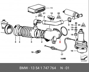 Патрубок дроссельной заслонки 13 54 1 747 764 BMW