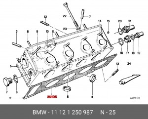 Комплект прокладок, головка цилиндра 11 12 1 250 987 BMW