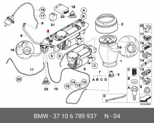 Компрессор пневматической подвески 37 10 6 789 937 BMW