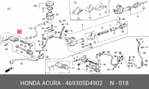 Рабочий цилиндр, система сцепления 46930SD4902 HONDA