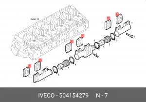 Прокладка, выпускной коллектор 504154279 IVECO