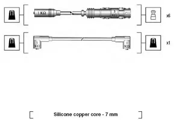 Ккомплект проводов зажигания 941175180759 MAGNETI MARELLI