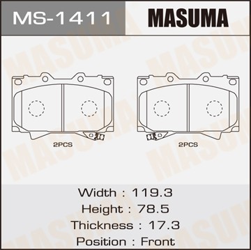 Колодки тормозные дисковые MS1411 MASUMA