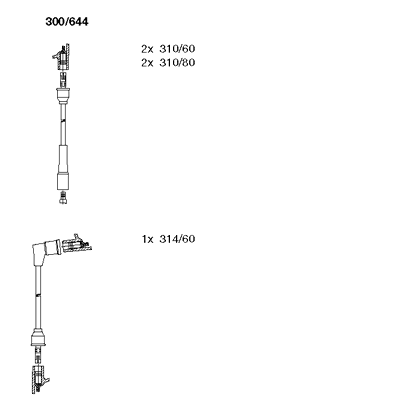 Ккомплект проводов зажигания 300644 BREMI