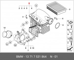 Корпус воздушного фильтра с фильтром 13 71 7 531 864 BMW