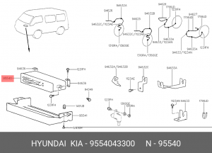 Блок управления, динамики тормоза / движения 9554043300 HYUNDAI KIA