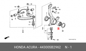 Подшипник ступицы колеса 44300SB2962 HONDA