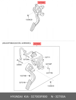 Педаль акселератора 327003F800 HYUNDAI KIA
