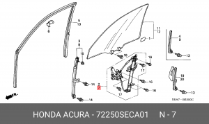 Привод стеклоподъемника 72250SECA01 HONDA