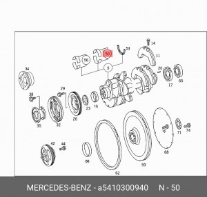 Вкладыши коренные коленвала A5410300940 MERCEDES BENZ