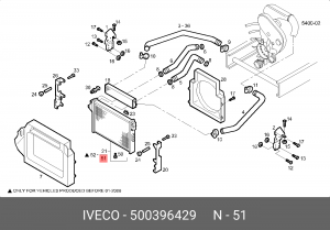 Радиатор, охлаждение двигател 500396429 IVECO