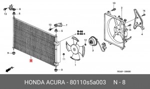 Конденсатор, кондиционер 80110S5A003 HONDA