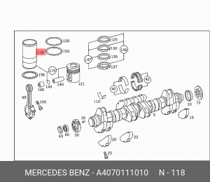 Гильза цилиндра ДВС A4070111010 MERCEDES BENZ