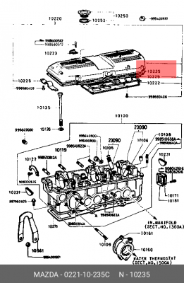 Прокладка, крышка головки цилиндра 0221-10-235C MAZDA