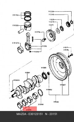 Подшипник коленвала E301-23-151 MAZDA
