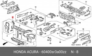 Облицовка передка 60400SR3A00ZZ HONDA