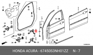 Петля - шарнир открывания двери 67450S3NH01ZZ HONDA