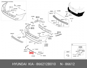 Молдинг бампера 866212B010 HYUNDAI KIA