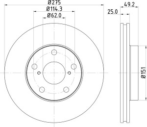 Тормозной диск MDC1590 MINTEX