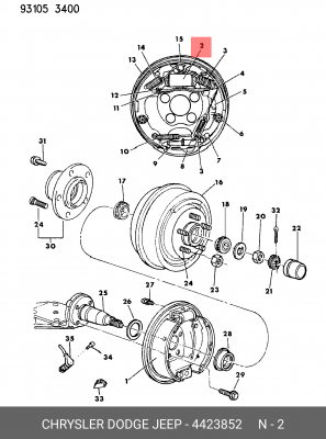 Колесный тормозной цилиндр 442 3852 CHRYSLER